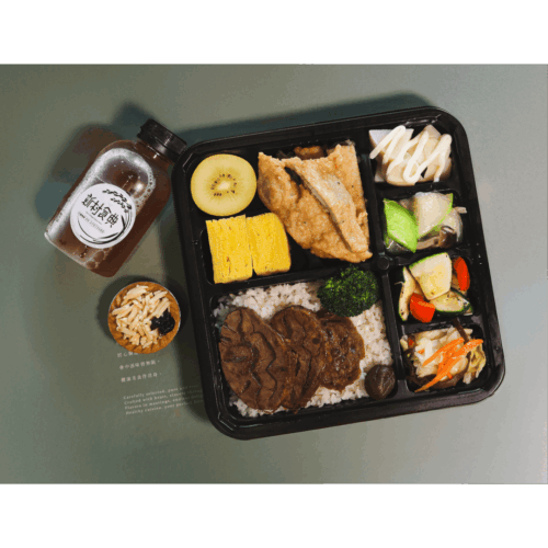 A1豬牛雙拼餐盒+甜品+飲品