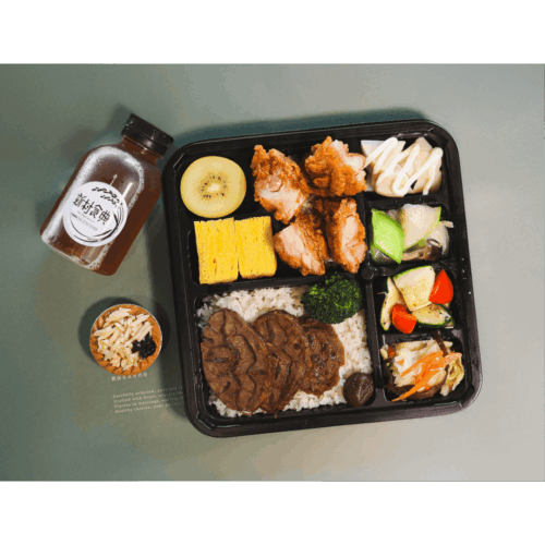 A2 A2雞牛雙拼餐盒+甜品+飲品
