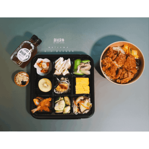 J2黃金雞腿排+甜品+飲品│九宮格餐盒