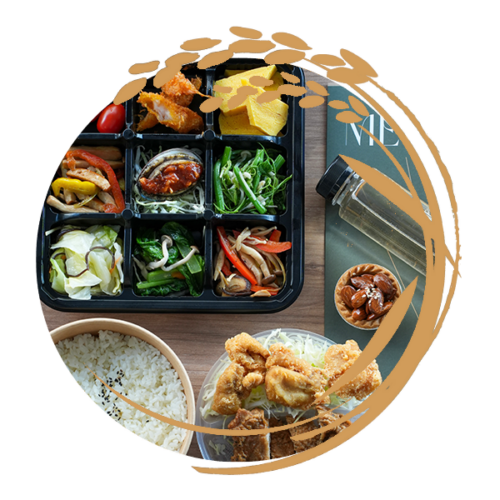 J3精選雞腿排香草豬排骨雙拼餐盒+甜品│九宮格餐盒